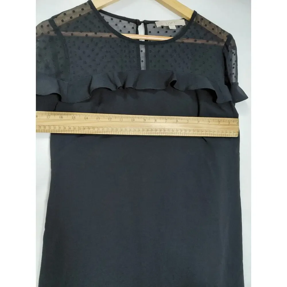 Loft Black Shift Short Lightweight Dress Women Size 4